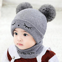 Cargar imagen en el visor de la galería, Autumn Winter Children Hats Pom Pom Ball Hat Kids Beanies Cap Girls Boys Warm Wool Hooded Hat Baby Scarves Toddler Caps
