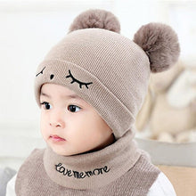 Cargar imagen en el visor de la galería, Autumn Winter Children Hats Pom Pom Ball Hat Kids Beanies Cap Girls Boys Warm Wool Hooded Hat Baby Scarves Toddler Caps
