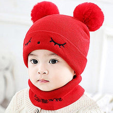 Cargar imagen en el visor de la galería, Autumn Winter Children Hats Pom Pom Ball Hat Kids Beanies Cap Girls Boys Warm Wool Hooded Hat Baby Scarves Toddler Caps
