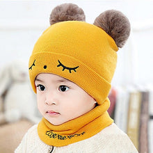 Cargar imagen en el visor de la galería, Autumn Winter Children Hats Pom Pom Ball Hat Kids Beanies Cap Girls Boys Warm Wool Hooded Hat Baby Scarves Toddler Caps
