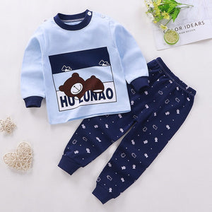 Unisex 2Pcs/set 6M-5T cotton underwear set pants boy babies home pajamas winter baby clothing thanksgiving baby Girl Baby's Sets