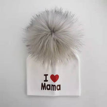 Cargar imagen en el visor de la galería, girl newborn cotton hats baby pom pom photo props i love mama papa children&#39;s kids hat  boy toddler girl cap bonnet infant hats
