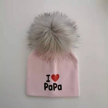 Cargar imagen en el visor de la galería, girl newborn cotton hats baby pom pom photo props i love mama papa children&#39;s kids hat  boy toddler girl cap bonnet infant hats
