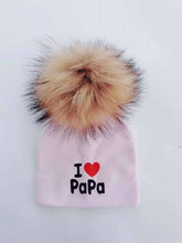 Cargar imagen en el visor de la galería, girl newborn cotton hats baby pom pom photo props i love mama papa children&#39;s kids hat  boy toddler girl cap bonnet infant hats
