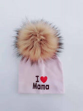 Cargar imagen en el visor de la galería, girl newborn cotton hats baby pom pom photo props i love mama papa children&#39;s kids hat  boy toddler girl cap bonnet infant hats
