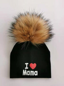 girl newborn cotton hats baby pom pom photo props i love mama papa children's kids hat  boy toddler girl cap bonnet infant hats