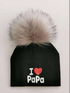 girl newborn cotton hats baby pom pom photo props i love mama papa children's kids hat  boy toddler girl cap bonnet infant hats