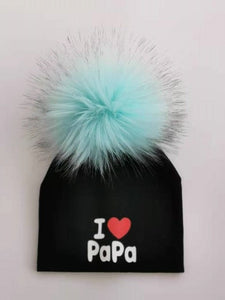 girl newborn cotton hats baby pom pom photo props i love mama papa children's kids hat  boy toddler girl cap bonnet infant hats