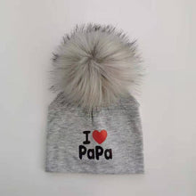 Cargar imagen en el visor de la galería, girl newborn cotton hats baby pom pom photo props i love mama papa children&#39;s kids hat  boy toddler girl cap bonnet infant hats
