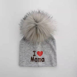 girl newborn cotton hats baby pom pom photo props i love mama papa children's kids hat  boy toddler girl cap bonnet infant hats