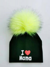 Cargar imagen en el visor de la galería, girl newborn cotton hats baby pom pom photo props i love mama papa children&#39;s kids hat  boy toddler girl cap bonnet infant hats
