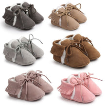 Carregar imagem no visualizador da galeria, Newborn Baby Shoes Boy Girl Shoes Moccasins Fringe Soft Soled Non-slip Footwear Crib Shoes PU Suede Leather Baby First Walker
