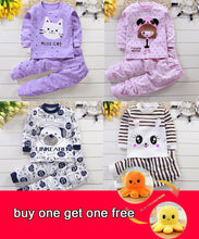 Cargar imagen en el visor de la galería, Autumn Pajamas For Children Long Sleeve Cotton Blend Suit Cartoon Animal Clothing Baby Pyjamas Set Sleepwear Free Octopus Dolls
