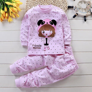 Autumn Pajamas For Children Long Sleeve Cotton Blend Suit Cartoon Animal Clothing Baby Pyjamas Set Sleepwear Free Octopus Dolls