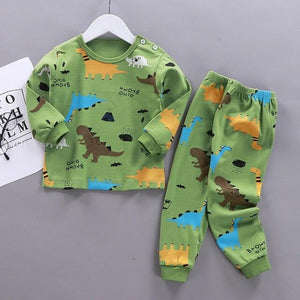 Autumn Pajamas For Children Long Sleeve Cotton Blend Suit Cartoon Animal Clothing Baby Pyjamas Set Sleepwear Free Octopus Dolls