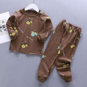 Autumn Pajamas For Children Long Sleeve Cotton Blend Suit Cartoon Animal Clothing Baby Pyjamas Set Sleepwear Free Octopus Dolls