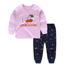 Cargar imagen en el visor de la galería, Autumn Pajamas For Children Long Sleeve Cotton Blend Suit Cartoon Animal Clothing Baby Pyjamas Set Sleepwear Free Octopus Dolls
