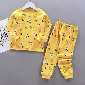 Autumn Pajamas For Children Long Sleeve Cotton Blend Suit Cartoon Animal Clothing Baby Pyjamas Set Sleepwear Free Octopus Dolls