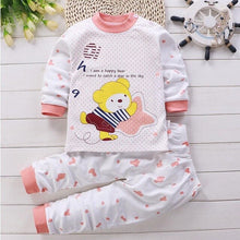 Cargar imagen en el visor de la galería, Autumn Pajamas For Children Long Sleeve Cotton Blend Suit Cartoon Animal Clothing Baby Pyjamas Set Sleepwear Free Octopus Dolls
