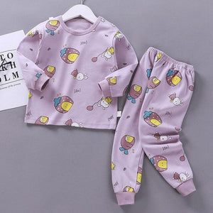 Autumn Pajamas For Children Long Sleeve Cotton Blend Suit Cartoon Animal Clothing Baby Pyjamas Set Sleepwear Free Octopus Dolls