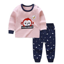 Cargar imagen en el visor de la galería, Autumn Pajamas For Children Long Sleeve Cotton Blend Suit Cartoon Animal Clothing Baby Pyjamas Set Sleepwear Free Octopus Dolls
