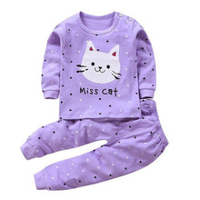 Cargar imagen en el visor de la galería, Autumn Pajamas For Children Long Sleeve Cotton Blend Suit Cartoon Animal Clothing Baby Pyjamas Set Sleepwear Free Octopus Dolls
