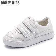 Cargar imagen en el visor de la galería, Comfy kids Genuine Leather Sneakers shoes for children&#39;s shoes flat with girls boys sneakers size 21-36 High quality sneakers
