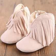 Carregar imagem no visualizador da galeria, Moccasin Moccs Newborn Baby Girl Boy Kids Prewalker Solid Fringe Shoes Infant Toddler Soft Soled Anti-slip Boots Booties 0-1Yea
